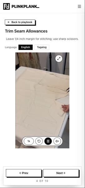 Cutting Step-by-step guidance staff can follow while working